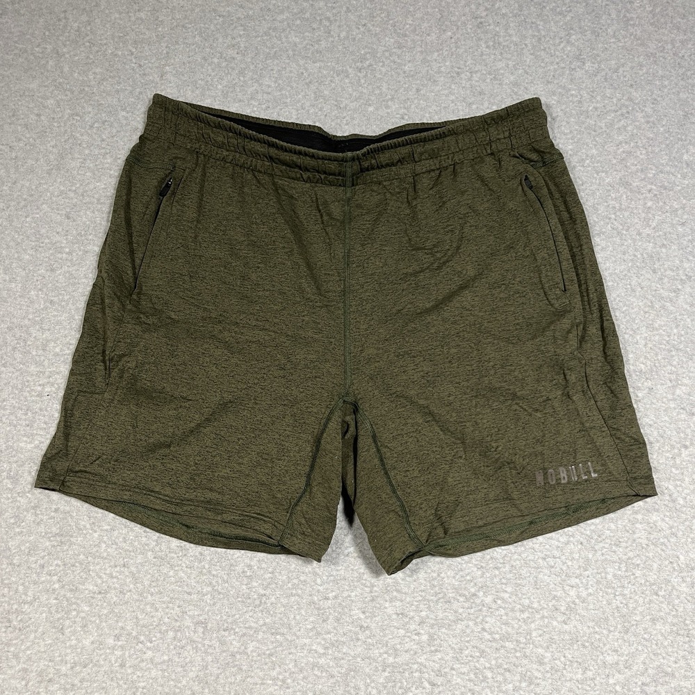 Nobull Shorts Mens XL Green Athletic Elastic Waist Workout 6" Drawstring Gym